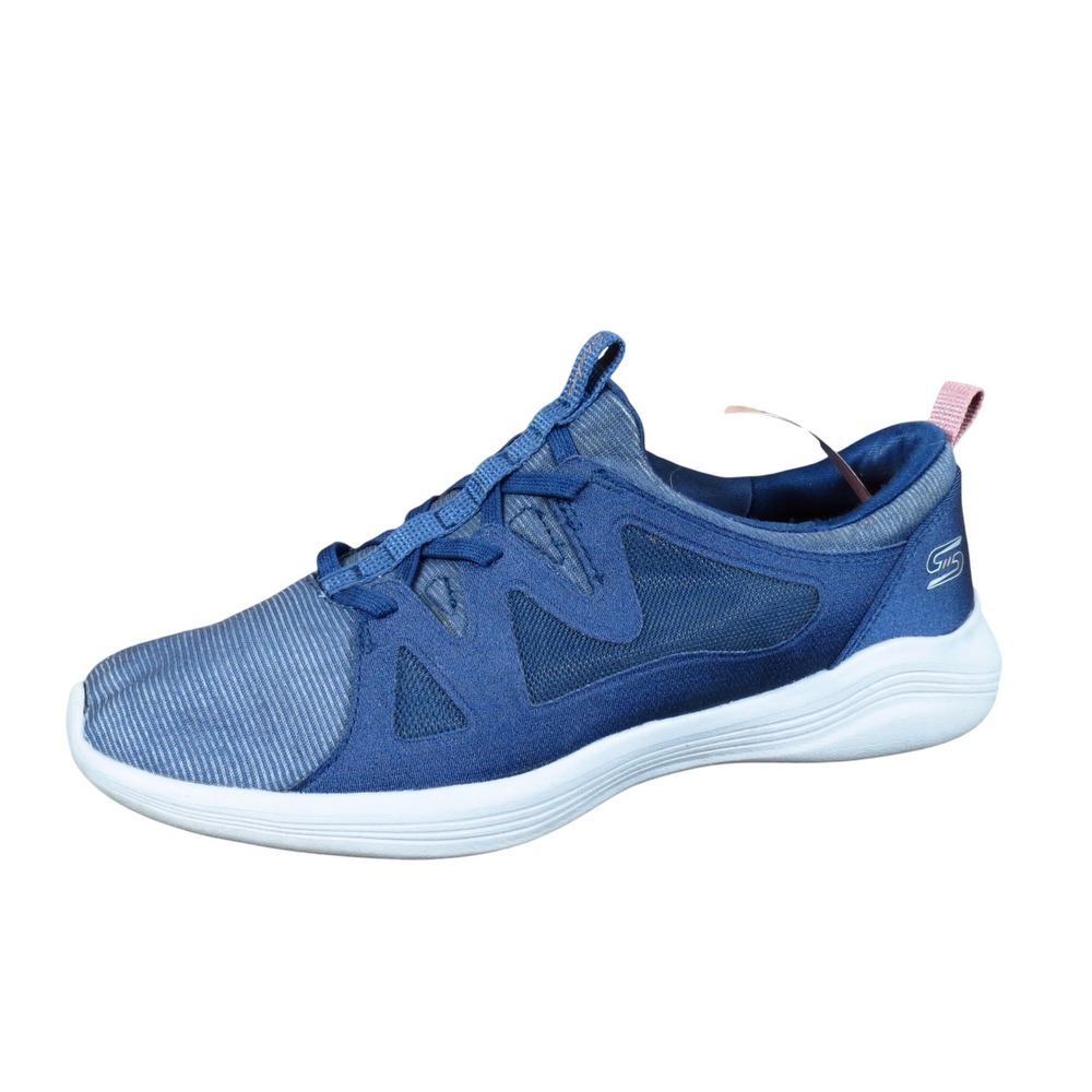 Skechers Envy-Effortlessly Women Sneaker Size 8 Walking Casual Blue Mesh Slip On
